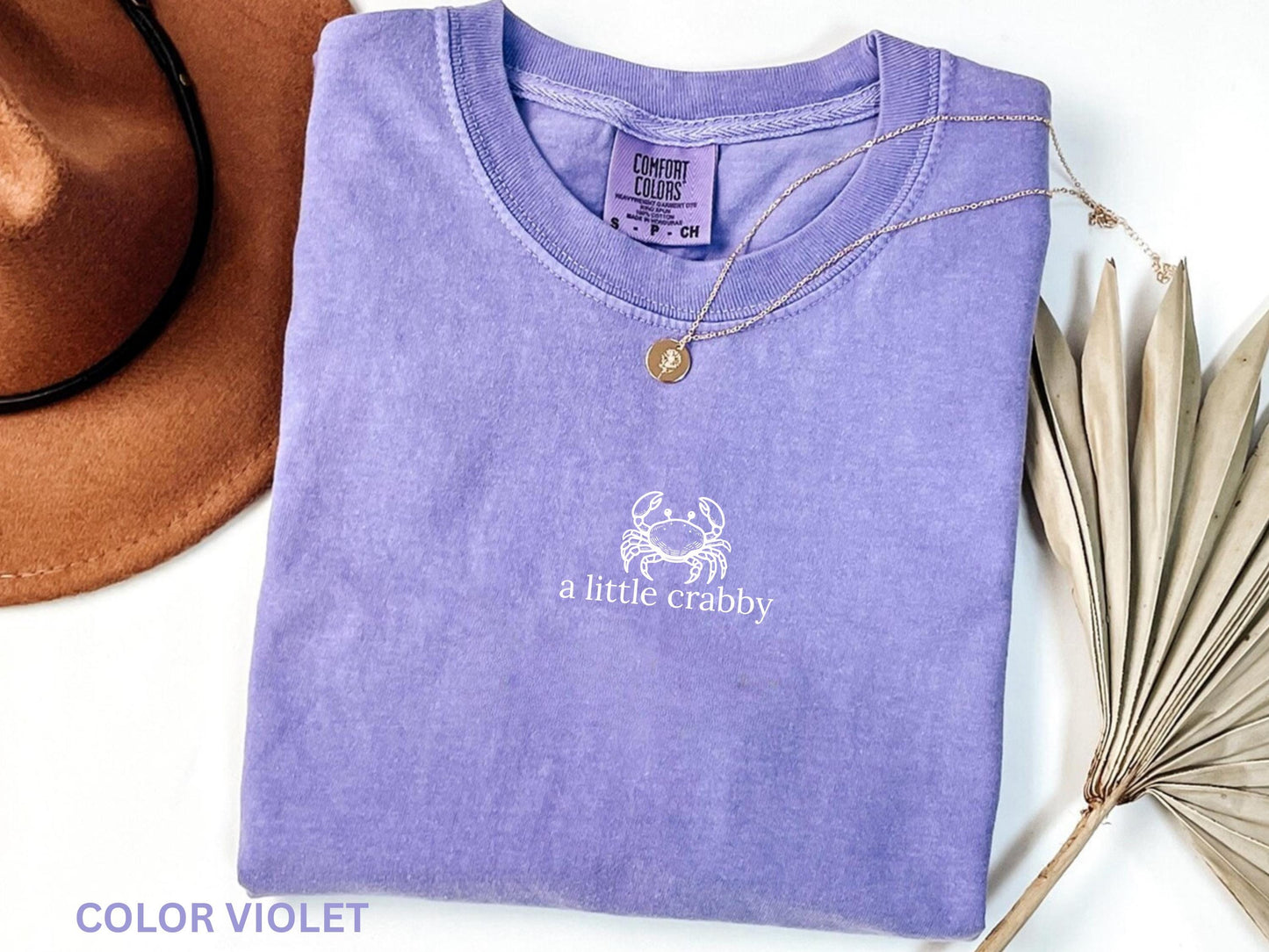 Comfort Colors® A little Crabby Shirt, Minimalist Beach T-shirt, Funny Meme Shirt, Summer Aesthetic Shirt, Funny Beach Shirt, Coastal Shirt