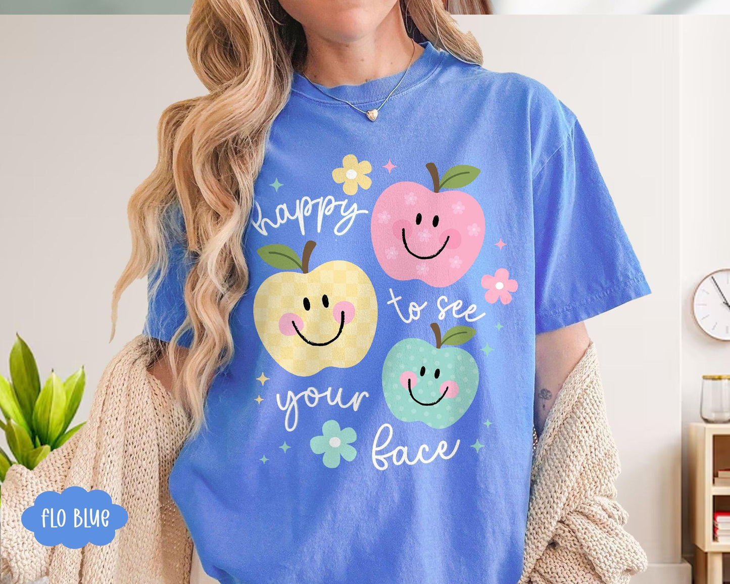 Comfort Colors Teacher Shirt: Happy To See Your Face, Back to School Gift