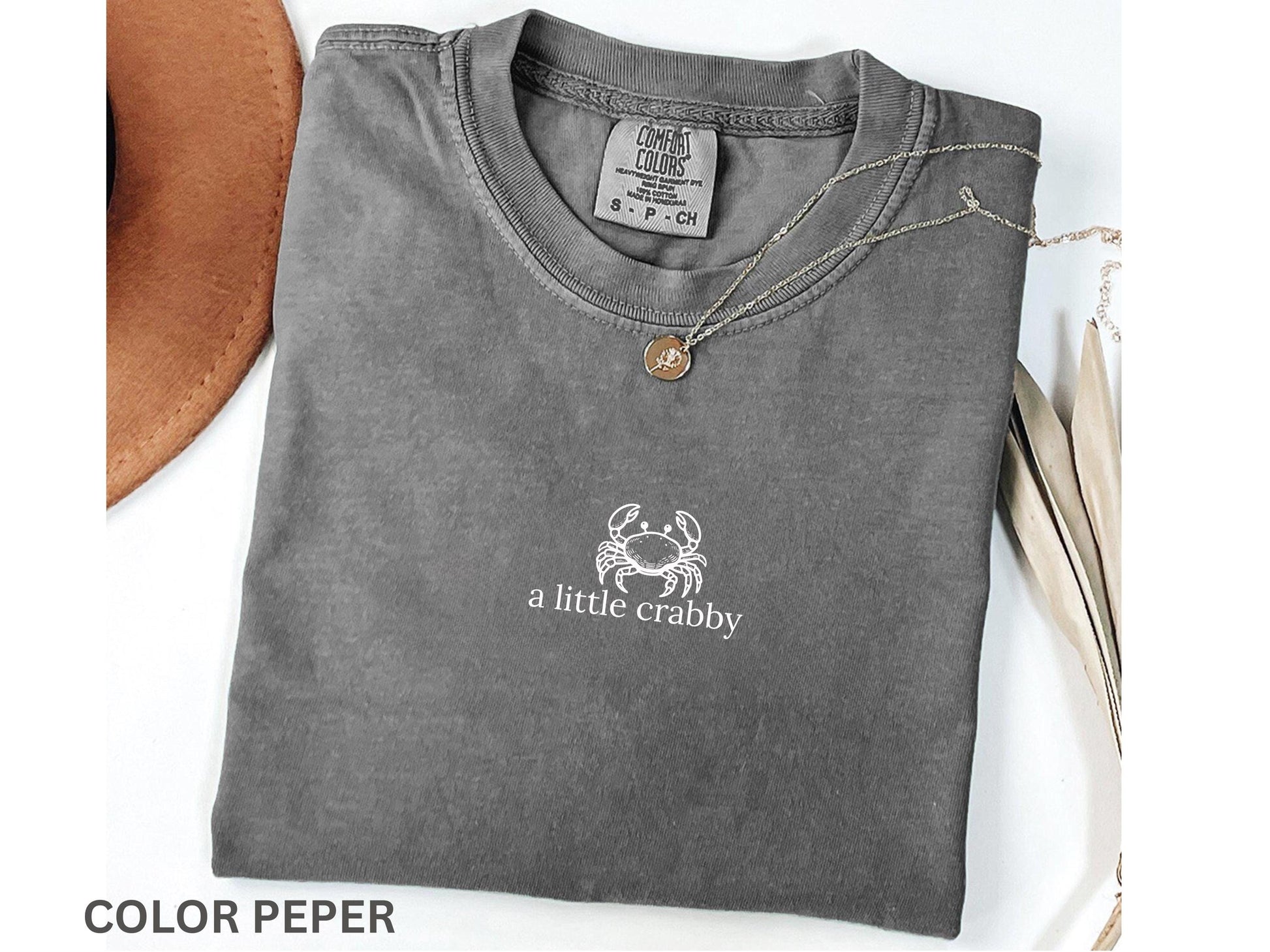 Comfort Colors® A little Crabby Shirt, Minimalist Beach T-shirt, Funny Meme Shirt, Summer Aesthetic Shirt, Funny Beach Shirt, Coastal Shirt