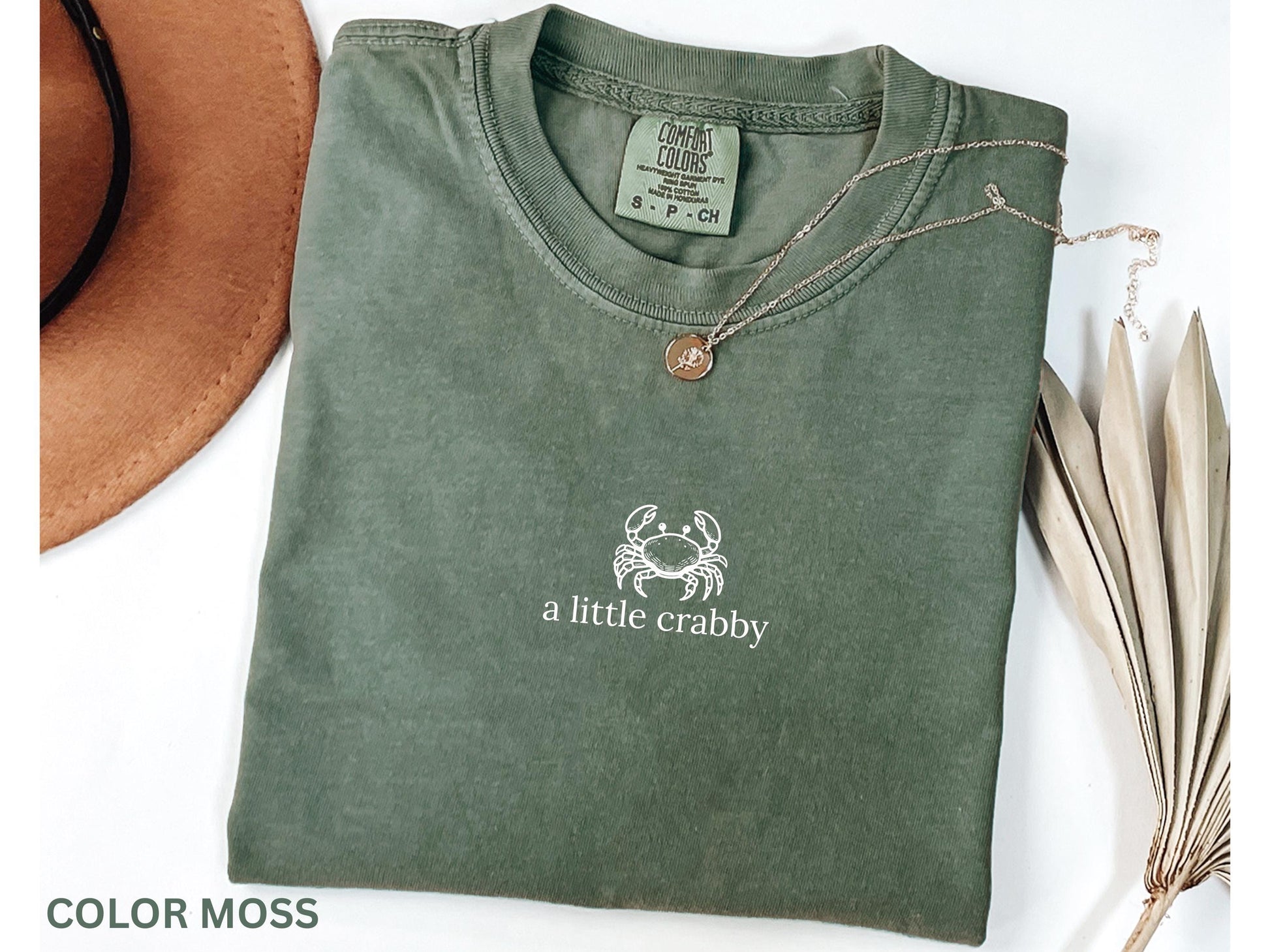 Comfort Colors® A little Crabby Shirt, Minimalist Beach T-shirt, Funny Meme Shirt, Summer Aesthetic Shirt, Funny Beach Shirt, Coastal Shirt