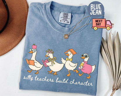 Comfort Colors® Silly Teacher Goose Shirt, Silly Goose Teacher Tshirt, Back to School Tee, Teacher Appreciation Gift, Funny Gift for Teacher