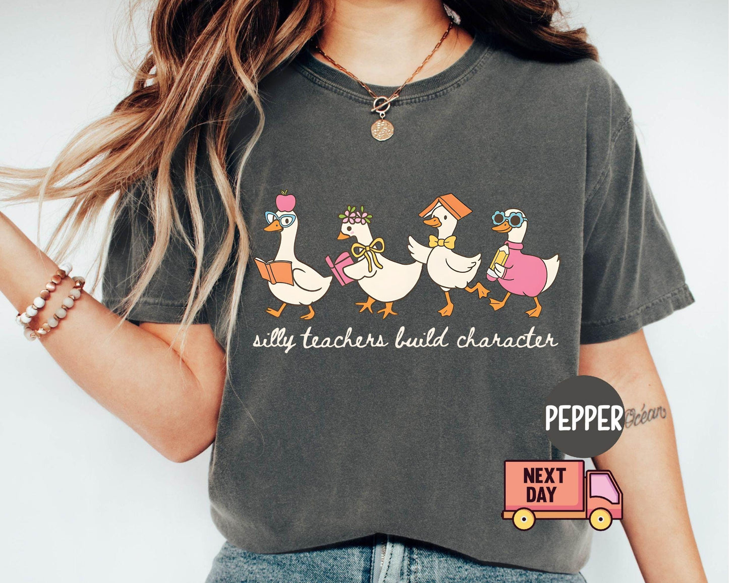 Comfort Colors® Silly Teacher Goose Shirt, Silly Goose Teacher Tshirt, Back to School Tee, Teacher Appreciation Gift, Funny Gift for Teacher