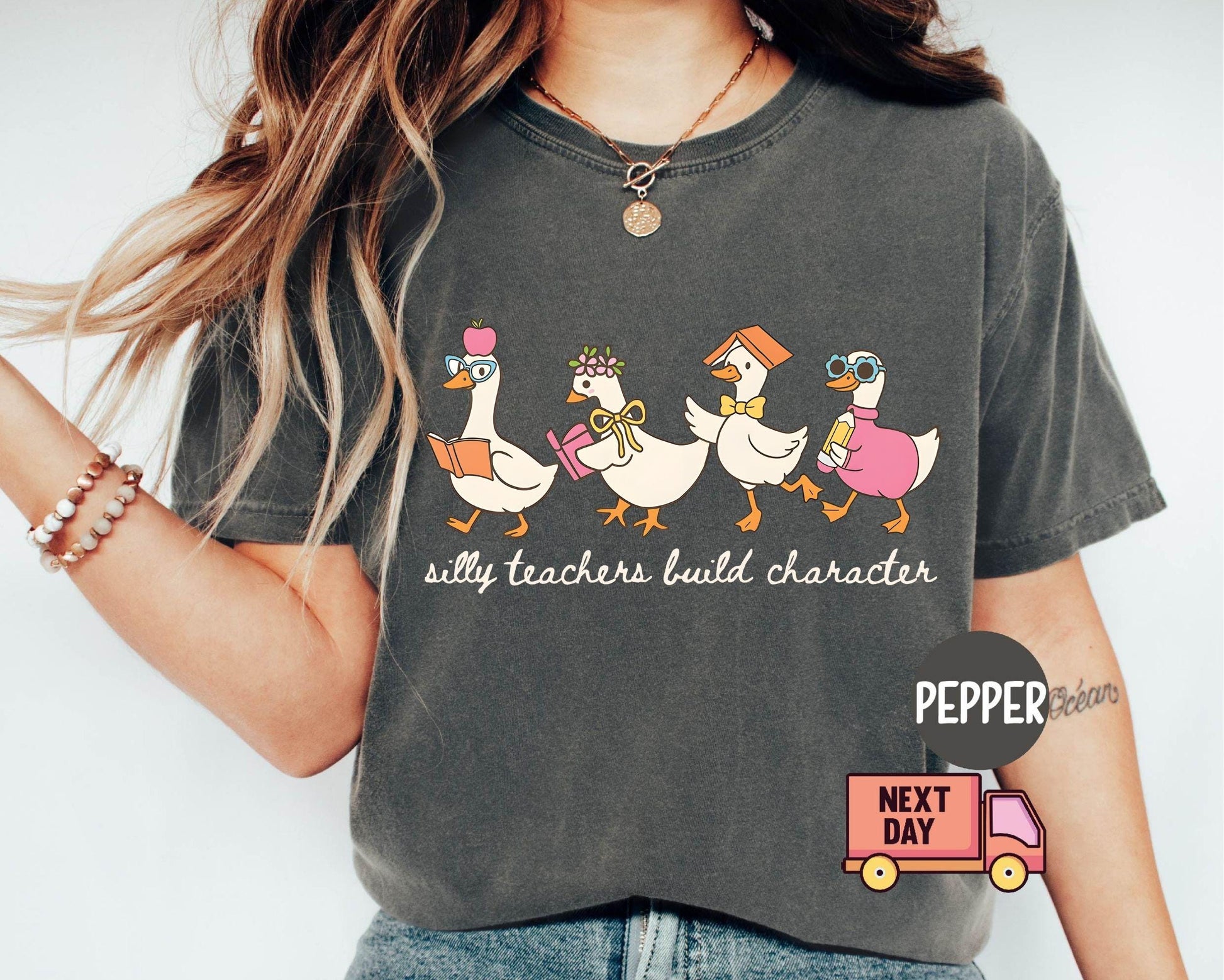 Comfort Colors® Silly Teacher Goose Shirt, Silly Goose Teacher Tshirt, Back to School Tee, Teacher Appreciation Gift, Funny Gift for Teacher