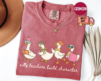 Comfort Colors® Silly Teacher Goose Shirt, Silly Goose Teacher Tshirt, Back to School Tee, Teacher Appreciation Gift, Funny Gift for Teacher