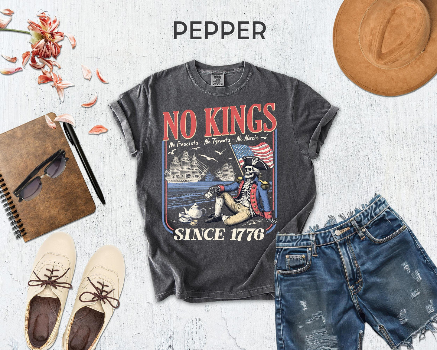 Comfort Colors® No Kings Since 1776 Shirt, Retro Rejecting Kings Shirt, No Kings In America 86/47, 4th Of July America Tee, Gift for Mama