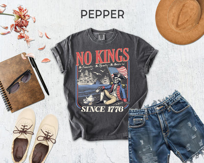 Comfort Colors® No Kings Since 1776 Shirt, Retro Rejecting Kings Shirt, No Kings In America 86/47, 4th Of July America Tee, Gift for Mama