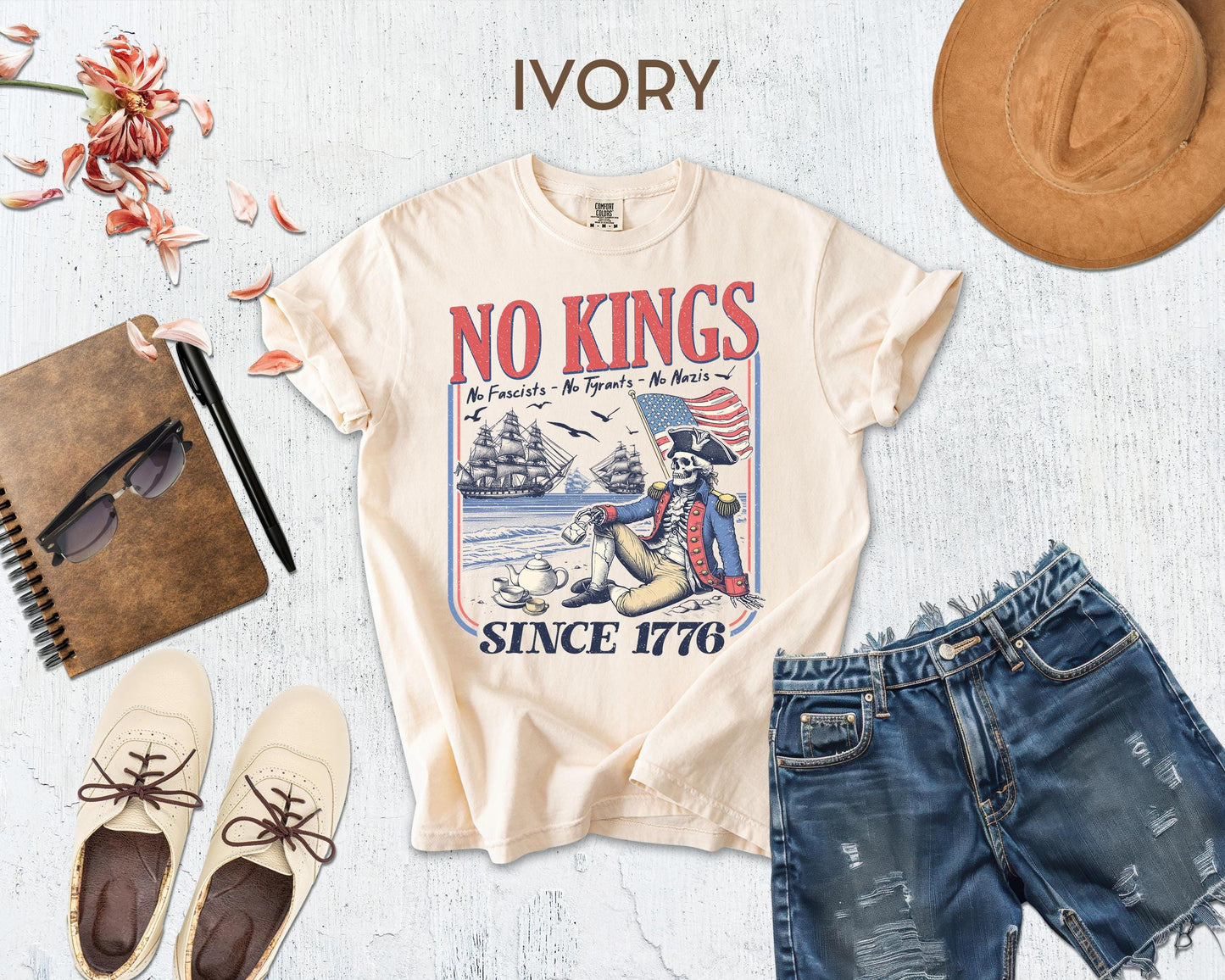 Comfort Colors® No Kings Since 1776 Shirt, Retro Rejecting Kings Shirt, No Kings In America 86/47, 4th Of July America Tee, Gift for Mama