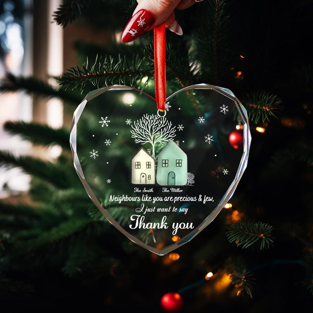 Neighbors Like You Are Precious Ceramic Ornament, Thank You Neighbor Gift, Best Neighbor Christmas Keepsake, Personalized Holiday Decoration