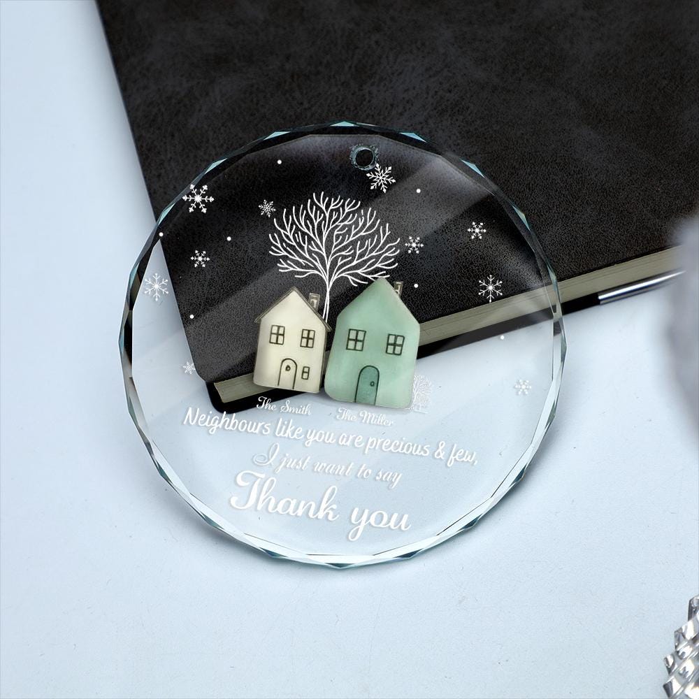 Neighbors Like You Are Precious Ceramic Ornament, Thank You Neighbor Gift, Best Neighbor Christmas Keepsake, Personalized Holiday Decoration