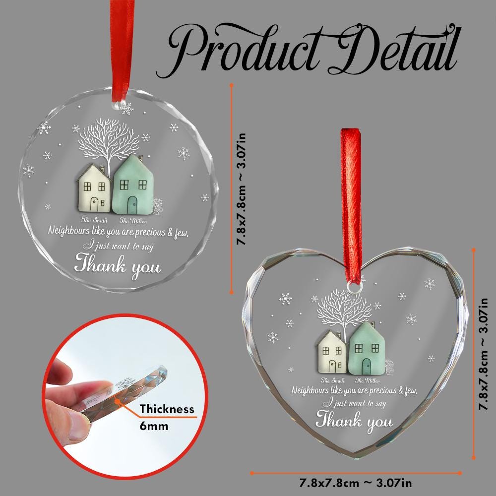 Neighbors Like You Are Precious Ceramic Ornament, Thank You Neighbor Gift, Best Neighbor Christmas Keepsake, Personalized Holiday Decoration