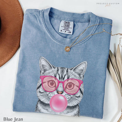 Funny Cat Shirt, Cute Cat Meme T-Shirt, Bubble Gum Kitten Tee Vintage Style Comfort Colors Mental Health Tshirt Retro 80s 90s Cat Lover Gift