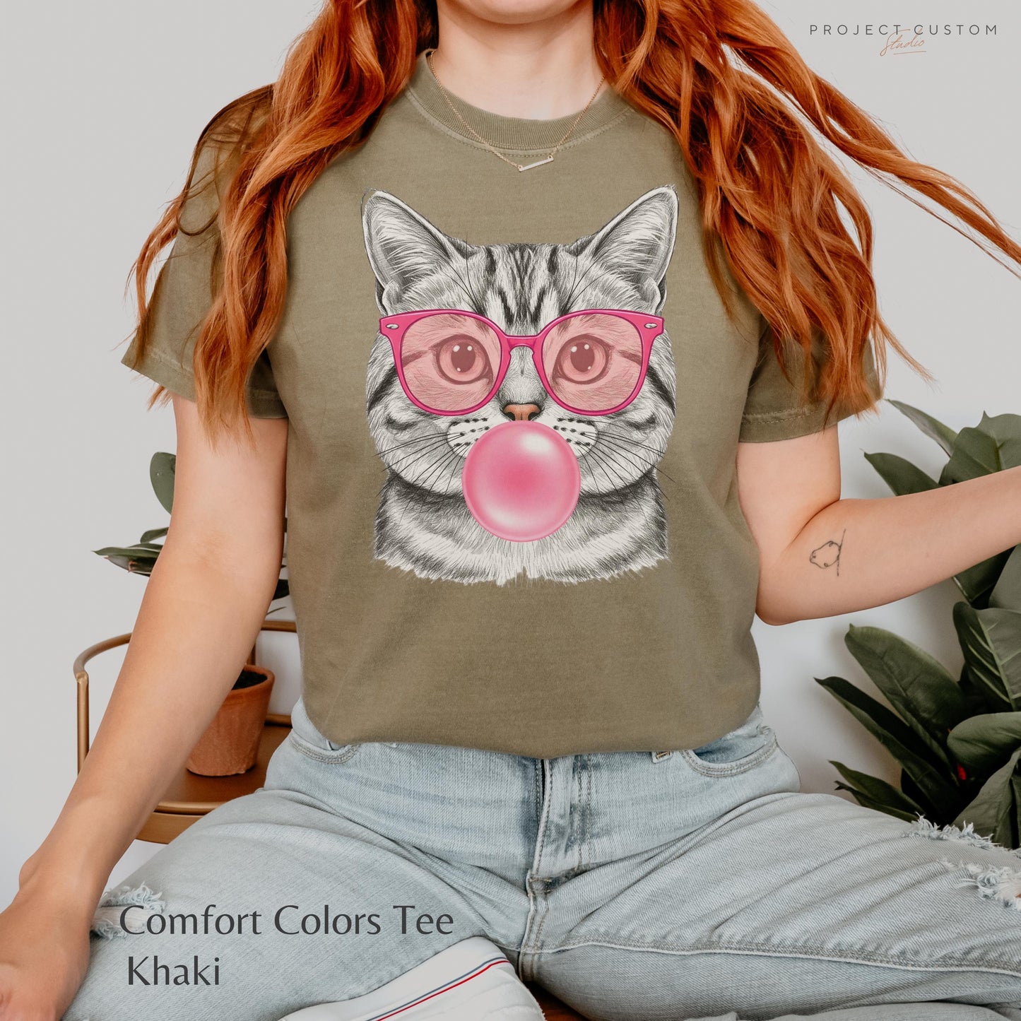Funny Cat Shirt, Cute Cat Meme T-Shirt, Bubble Gum Kitten Tee Vintage Style Comfort Colors Mental Health Tshirt Retro 80s 90s Cat Lover Gift