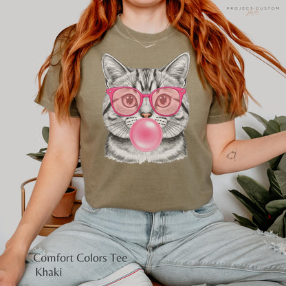 Funny Cat Shirt, Cute Cat Meme T-Shirt, Bubble Gum Kitten Tee Vintage Style Comfort Colors Mental Health Tshirt Retro 80s 90s Cat Lover Gift