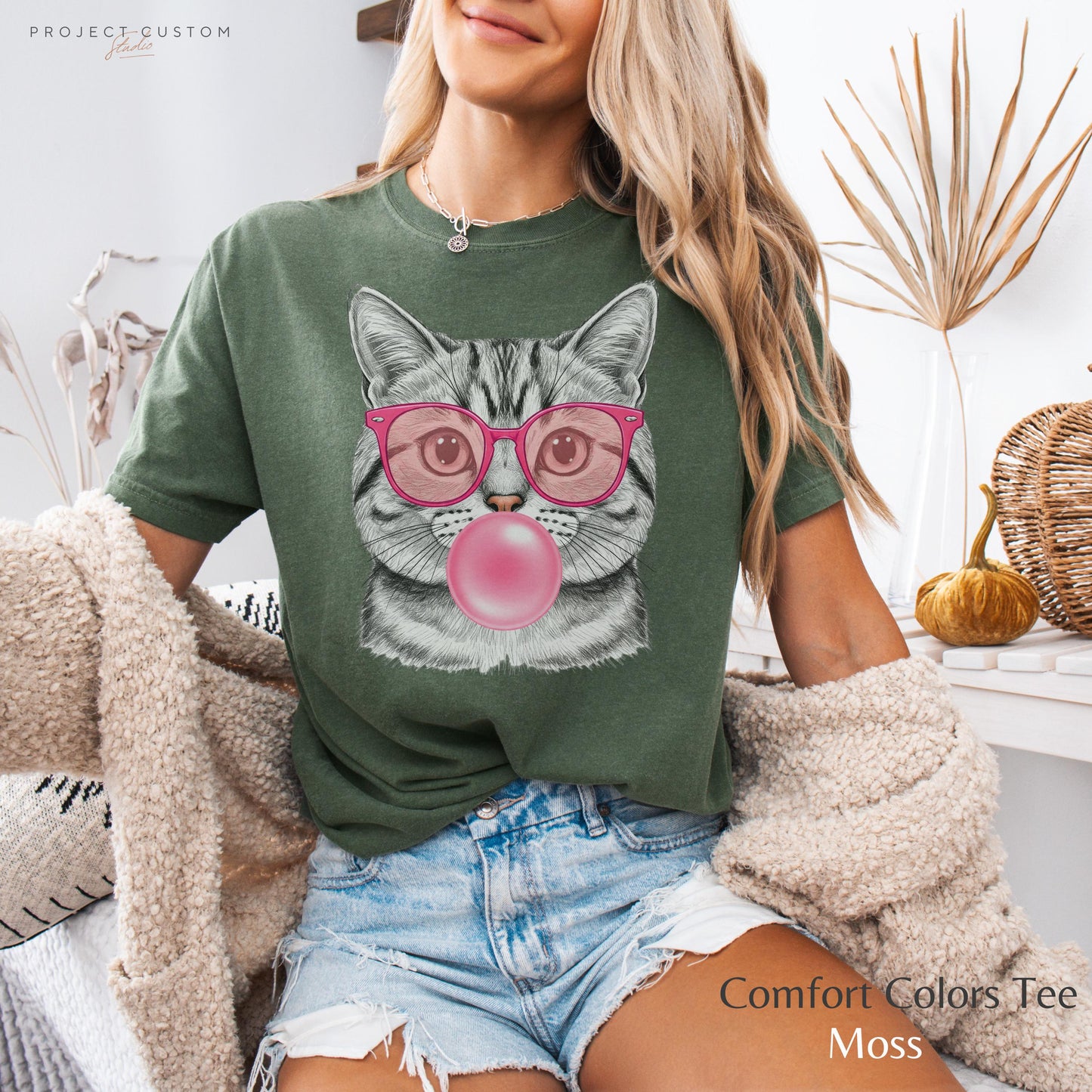Funny Cat Shirt, Cute Cat Meme T-Shirt, Bubble Gum Kitten Tee Vintage Style Comfort Colors Mental Health Tshirt Retro 80s 90s Cat Lover Gift