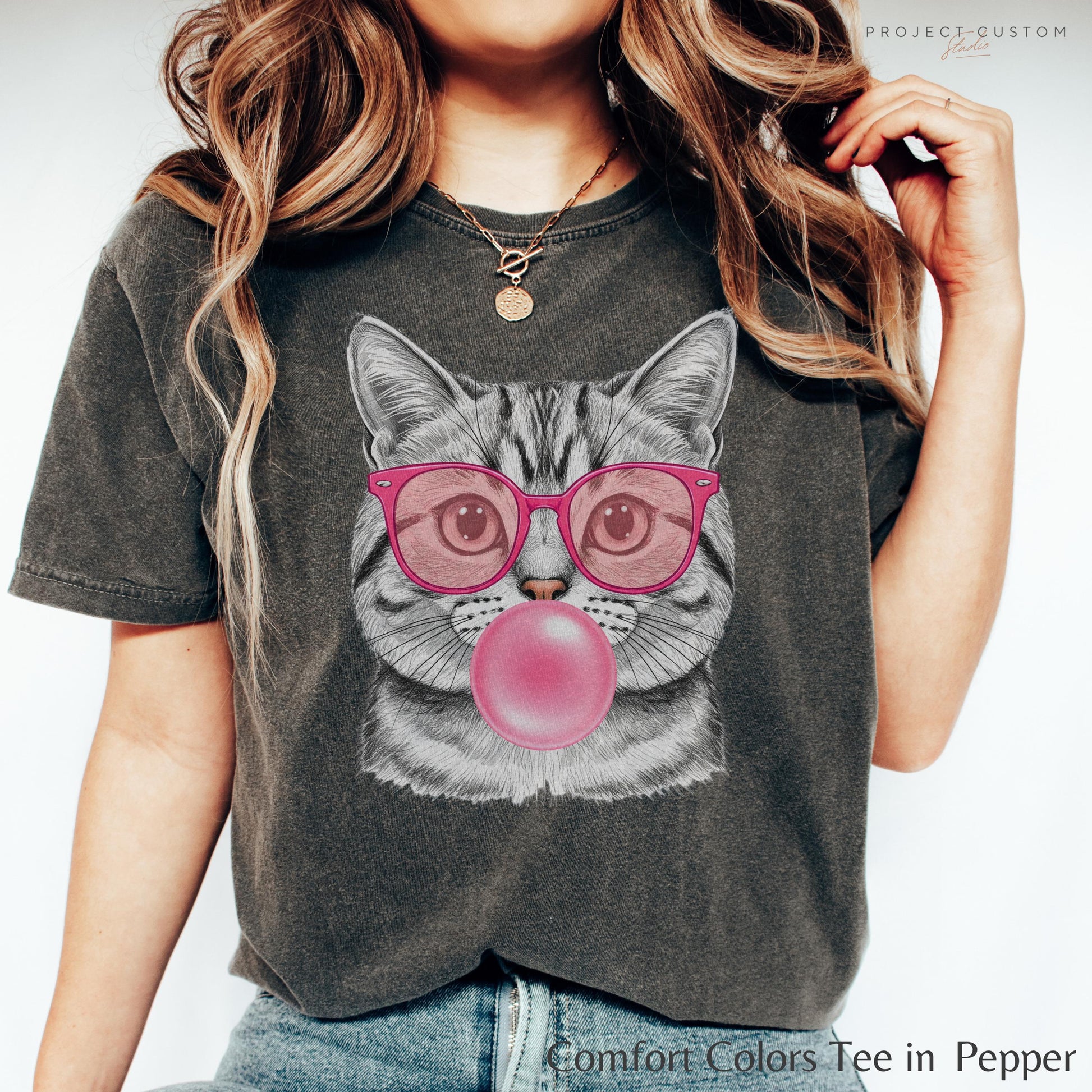 Funny Cat Shirt, Cute Cat Meme T-Shirt, Bubble Gum Kitten Tee Vintage Style Comfort Colors Mental Health Tshirt Retro 80s 90s Cat Lover Gift