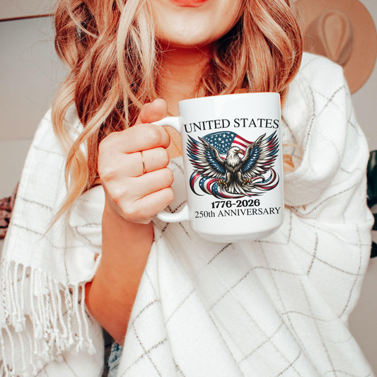 America 1776 mug, USA 250th Anniversary coffee mug, Patriotic 4th of July, Freedom mug, Semiquincentennial souvenir, Patriotic dad gift