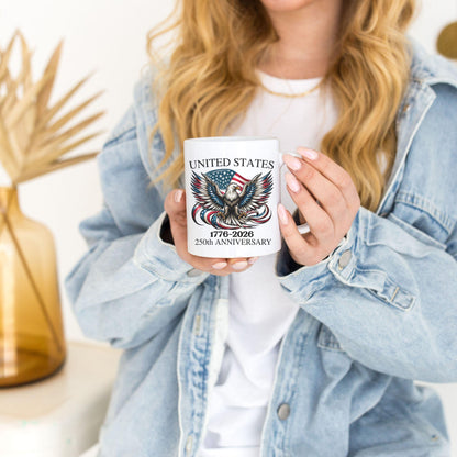 America 1776 mug, USA 250th Anniversary coffee mug, Patriotic 4th of July, Freedom mug, Semiquincentennial souvenir, Patriotic dad gift