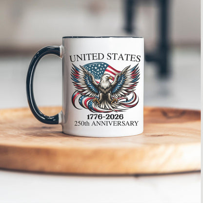 America 1776 mug, USA 250th Anniversary coffee mug, Patriotic 4th of July, Freedom mug, Semiquincentennial souvenir, Patriotic dad gift