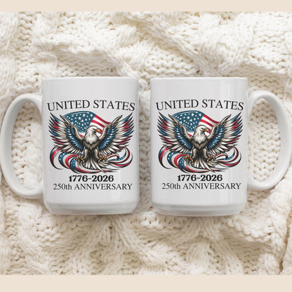 America 1776 mug, USA 250th Anniversary coffee mug, Patriotic 4th of July, Freedom mug, Semiquincentennial souvenir, Patriotic dad gift