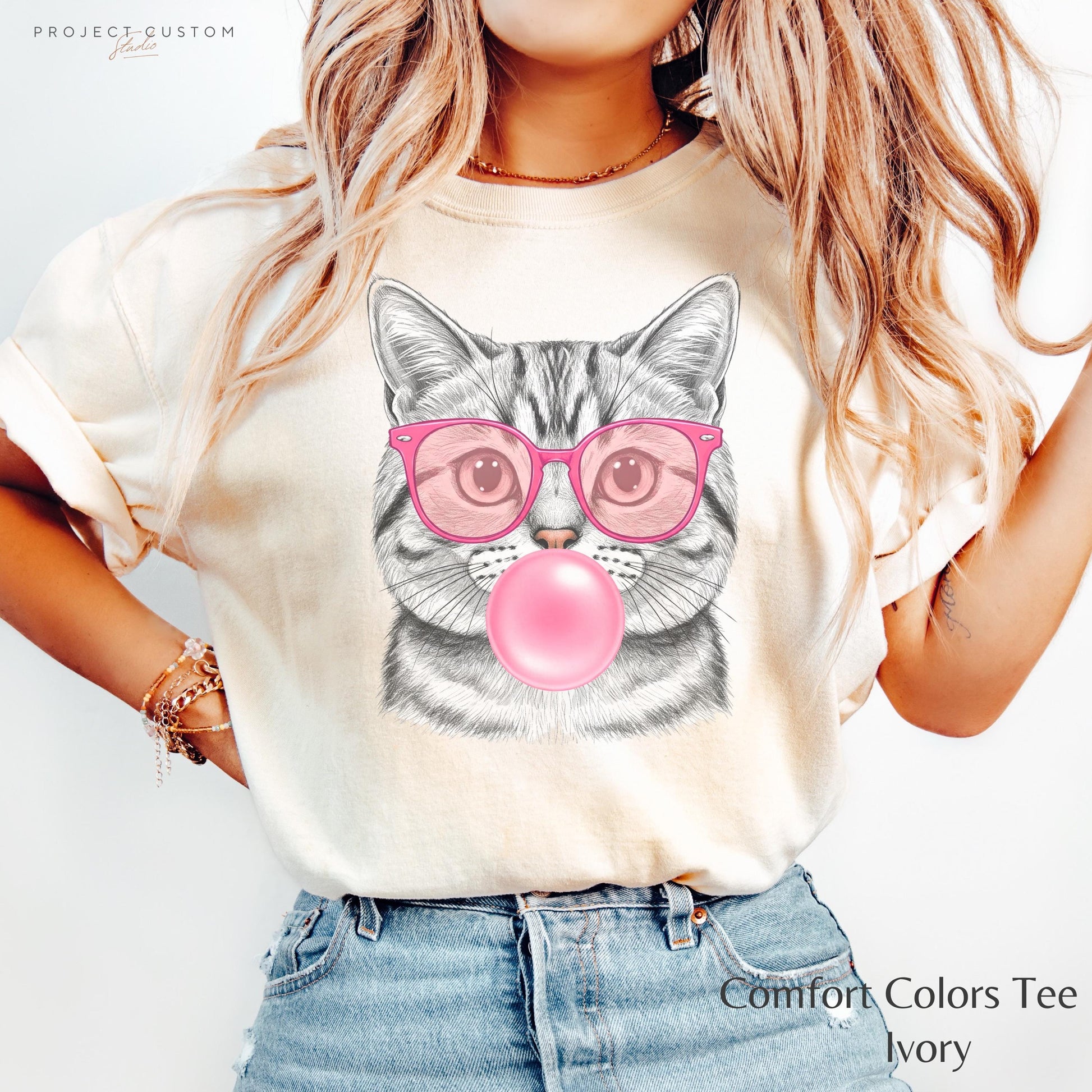 Funny Cat Shirt, Cute Cat Meme T-Shirt, Bubble Gum Kitten Tee Vintage Style Comfort Colors Mental Health Tshirt Retro 80s 90s Cat Lover Gift