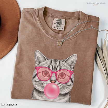 Funny Cat Shirt, Cute Cat Meme T-Shirt, Bubble Gum Kitten Tee Vintage Style Comfort Colors Mental Health Tshirt Retro 80s 90s Cat Lover Gift
