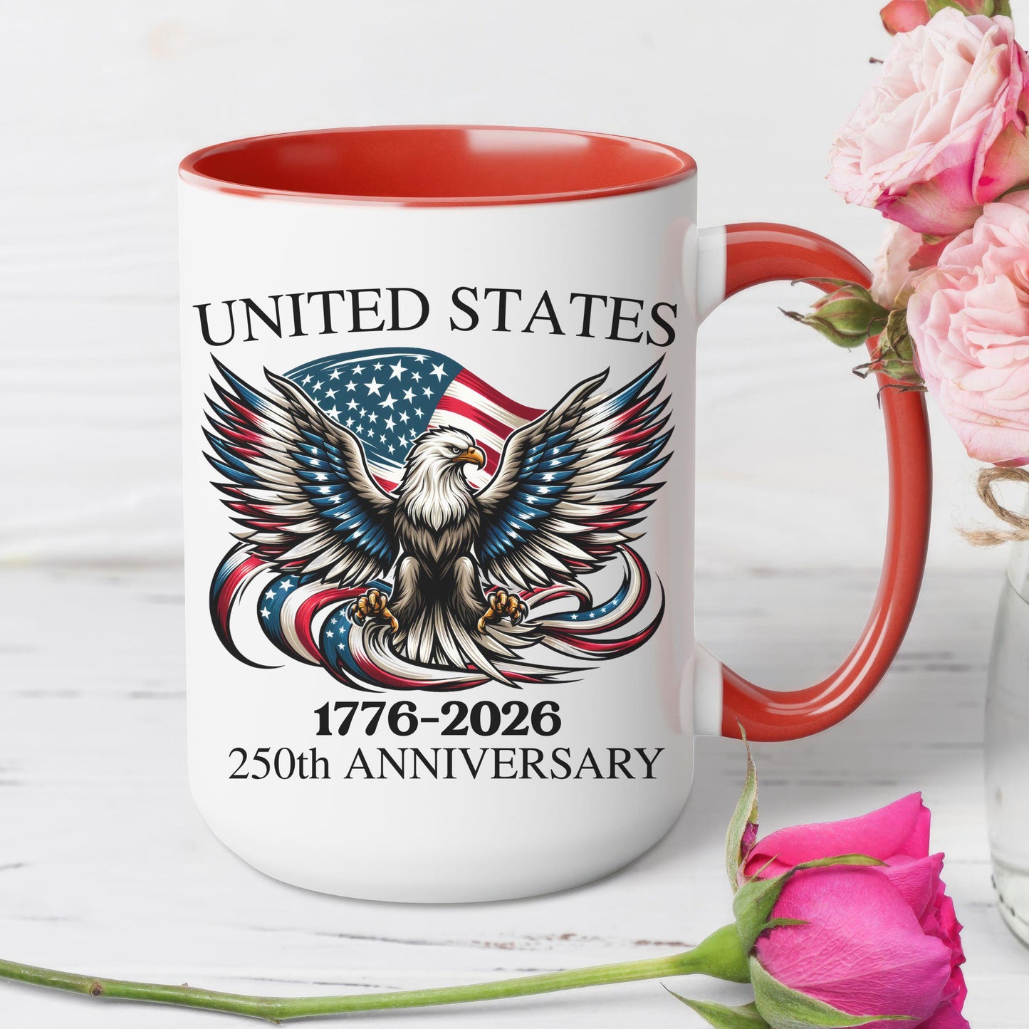 America 1776 mug, USA 250th Anniversary coffee mug, Patriotic 4th of July, Freedom mug, Semiquincentennial souvenir, Patriotic dad gift