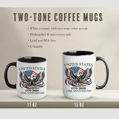 America 1776 mug, USA 250th Anniversary coffee mug, Patriotic 4th of July, Freedom mug, Semiquincentennial souvenir, Patriotic dad gift