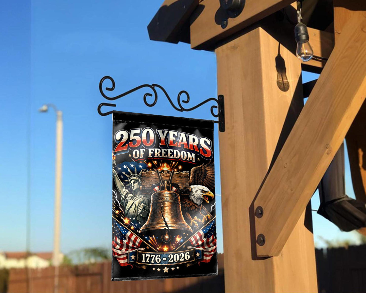 Patriotic Semiquincentennial Garden Flag 1776-2026, 250 Years Freedom USA Flag Yard Flag, 250th Anniversary Outdoor Decor Gift