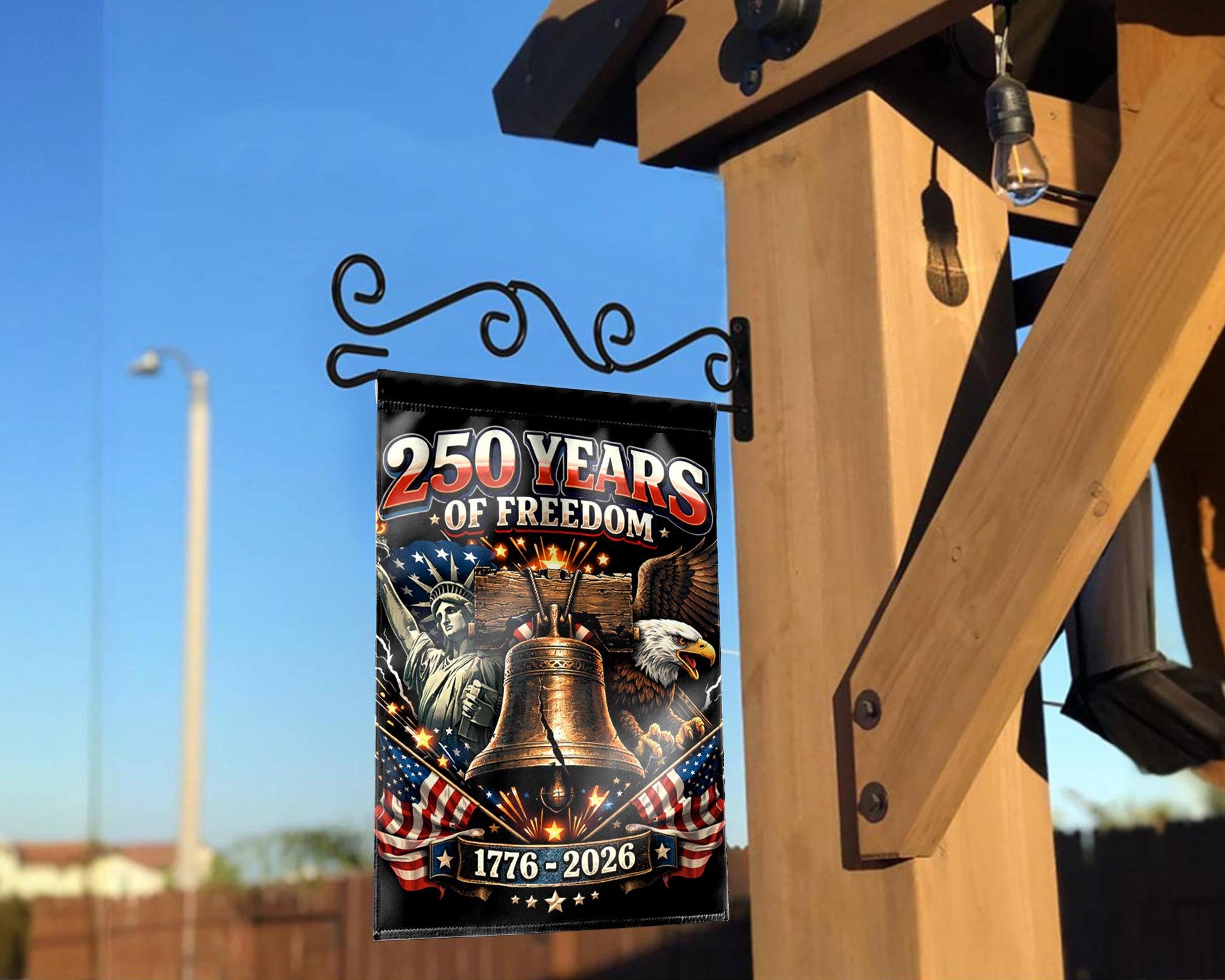 Patriotic Semiquincentennial Garden Flag 1776-2026, 250 Years Freedom USA Flag Yard Flag, 250th Anniversary Outdoor Decor Gift