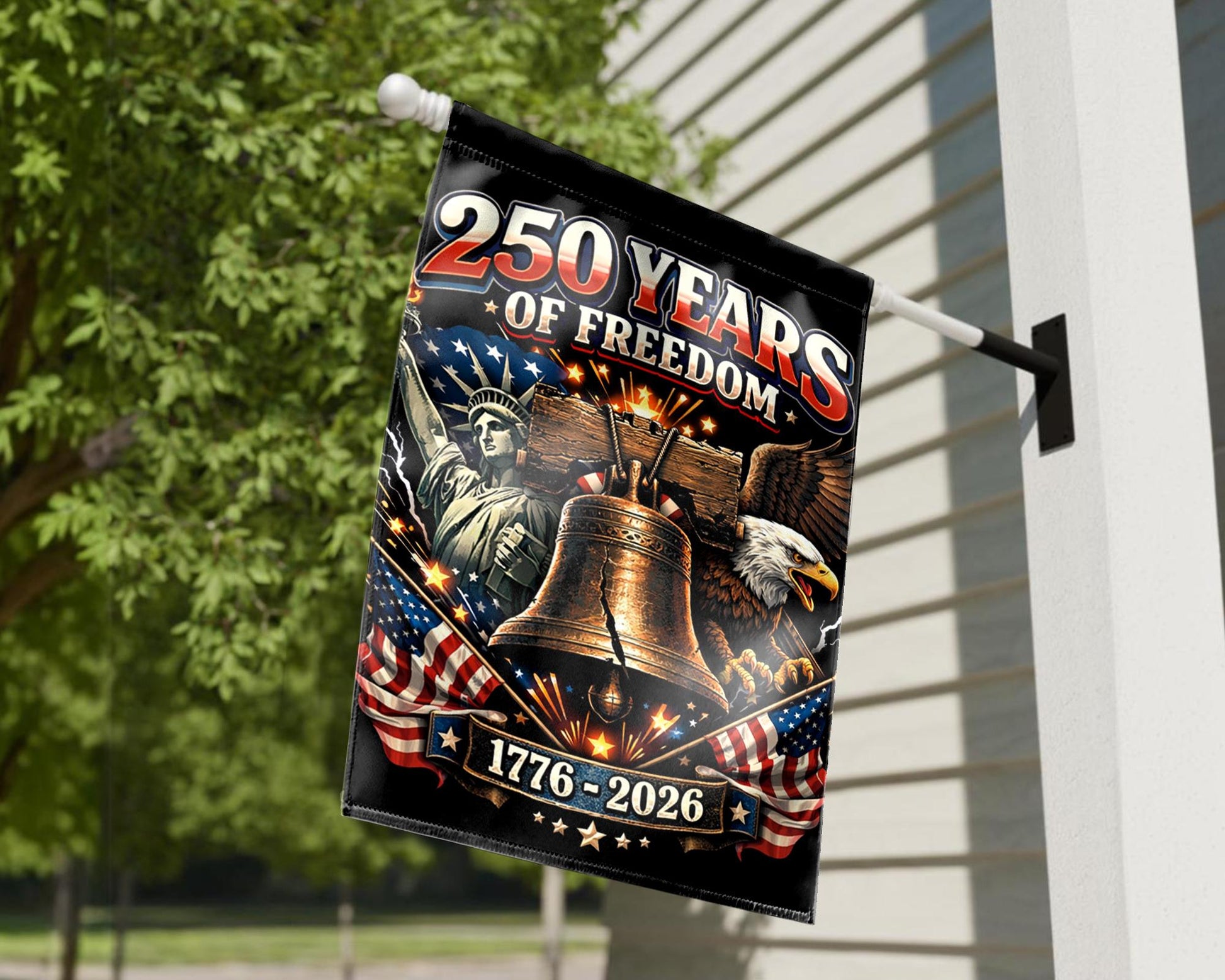Patriotic Semiquincentennial Garden Flag 1776-2026, 250 Years Freedom USA Flag Yard Flag, 250th Anniversary Outdoor Decor Gift