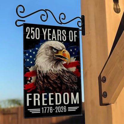 250 Years of Freedom Garden Flag, Patriotic Eagle, Double Sided