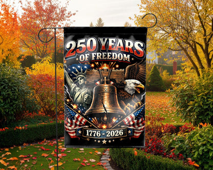 Patriotic Semiquincentennial Garden Flag 1776-2026, 250 Years Freedom USA Flag Yard Flag, 250th Anniversary Outdoor Decor Gift