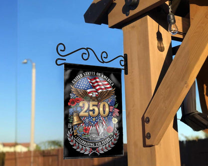 Patriotic Semiquincentennial Garden Flag 1776-2026, 250 Years Freedom USA Flag Yard Flag, 250th Anniversary Outdoor Decor Gift