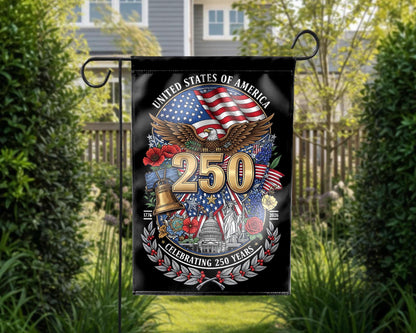 Patriotic Semiquincentennial Garden Flag 1776-2026, 250 Years Freedom USA Flag Yard Flag, 250th Anniversary Outdoor Decor Gift