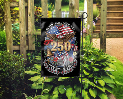 Patriotic Semiquincentennial Garden Flag 1776-2026, 250 Years Freedom USA Flag Yard Flag, 250th Anniversary Outdoor Decor Gift