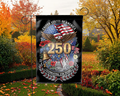 Patriotic Semiquincentennial Garden Flag 1776-2026, 250 Years Freedom USA Flag Yard Flag, 250th Anniversary Outdoor Decor Gift