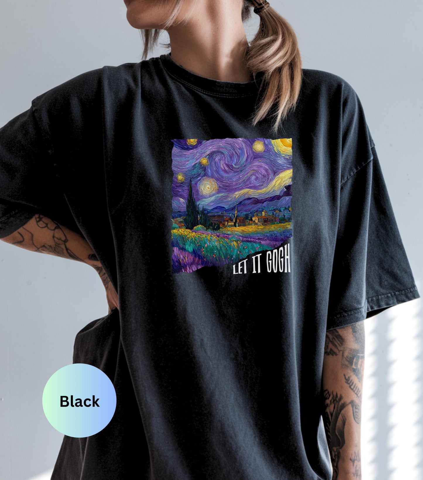 Womens tops, Comfort Colors womens tshirt, art lover gift, Van Gogh trendy shirt