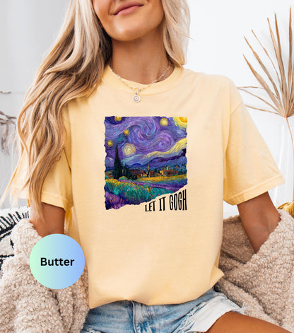Womens tops, Comfort Colors womens tshirt, art lover gift, Van Gogh trendy shirt