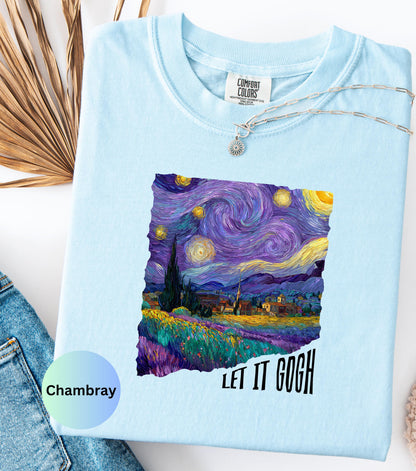 Womens tops, Comfort Colors womens tshirt, art lover gift, Van Gogh trendy shirt