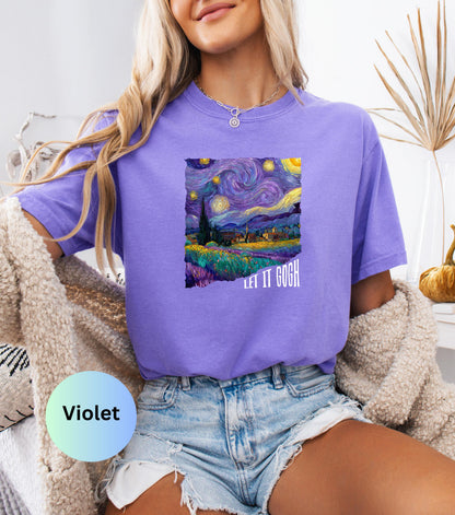 Womens tops, Comfort Colors womens tshirt, art lover gift, Van Gogh trendy shirt