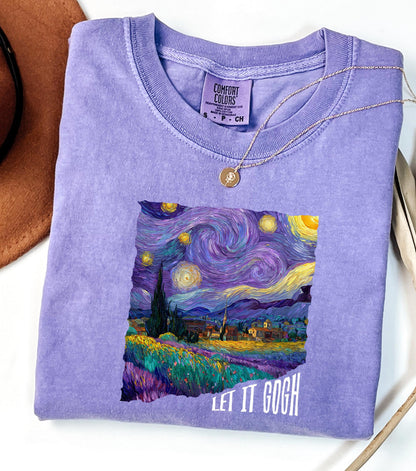 Womens tops, Comfort Colors womens tshirt, art lover gift, Van Gogh trendy shirt