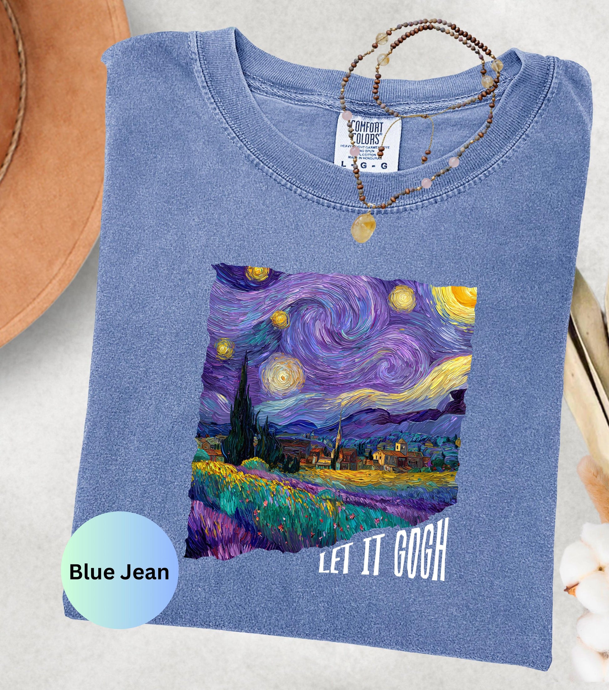 Womens tops, Comfort Colors womens tshirt, art lover gift, Van Gogh trendy shirt