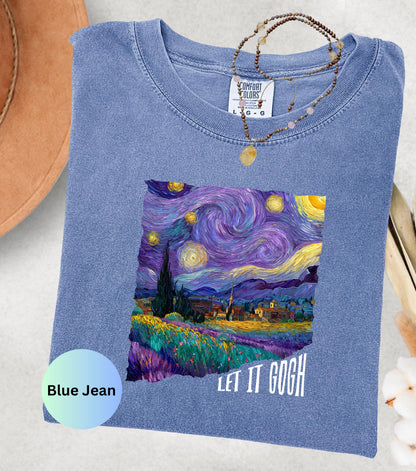 Womens tops, Comfort Colors womens tshirt, art lover gift, Van Gogh trendy shirt
