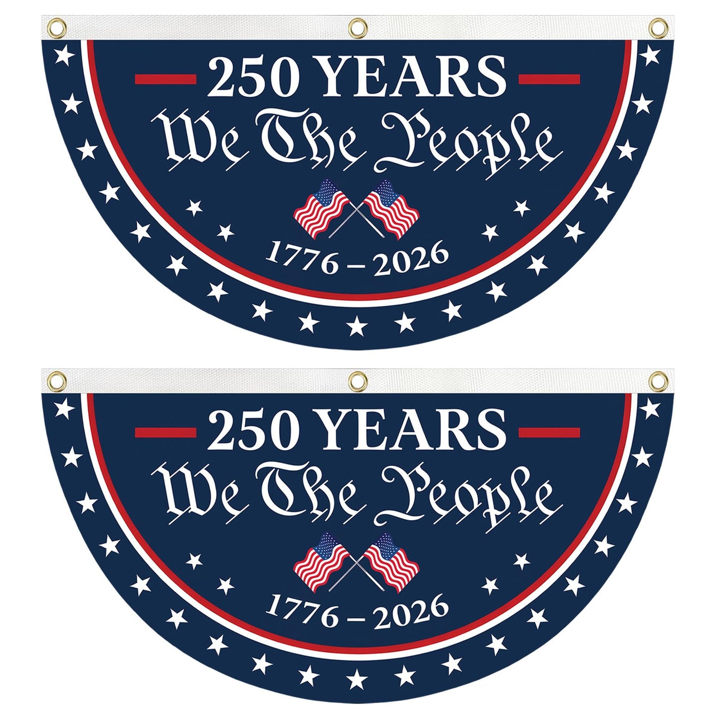 USA Semiquincentennial Banner,1776-2026 Patriotic Fence Decor, We The People 250th Anniversary Sign