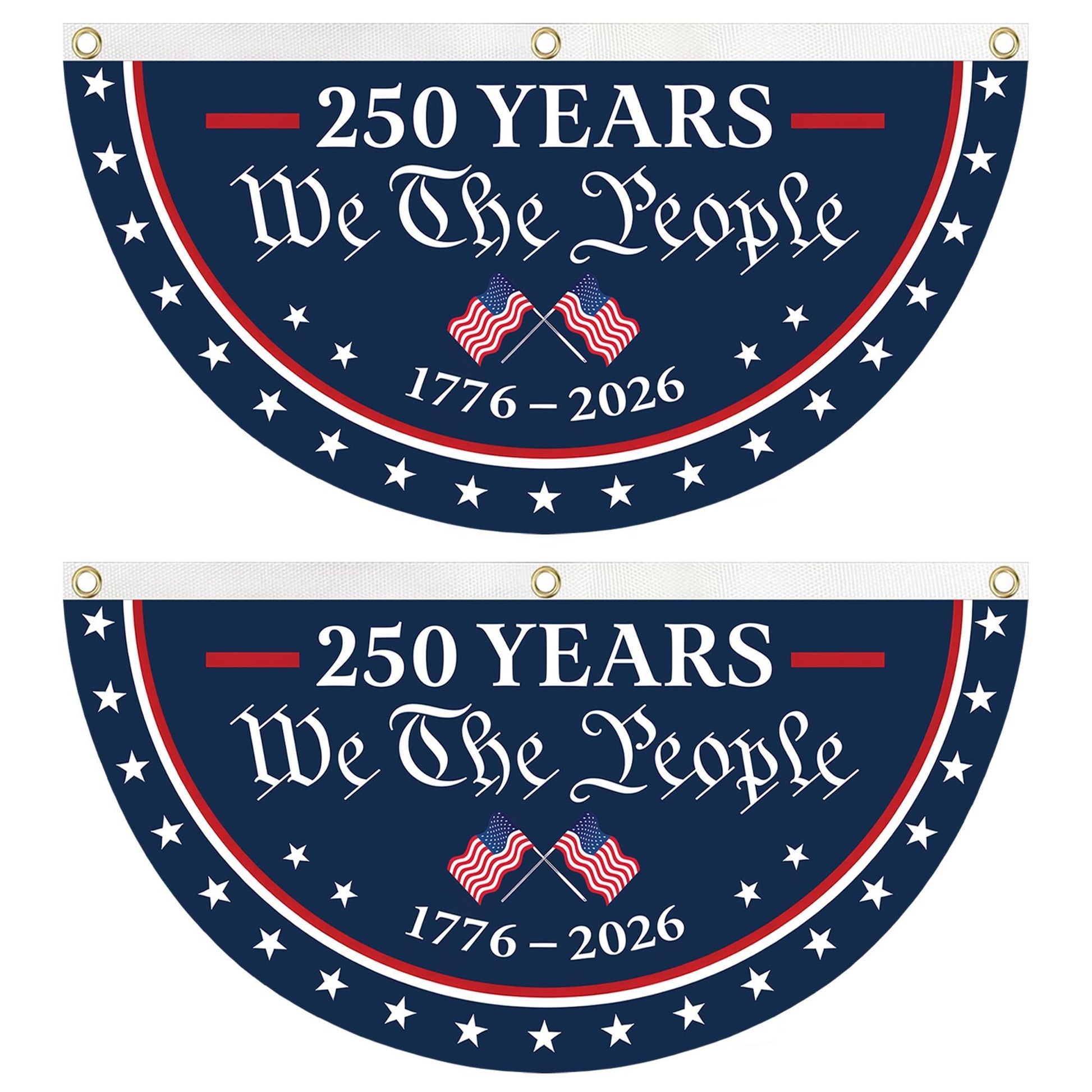 USA Semiquincentennial Banner,1776-2026 Patriotic Fence Decor, We The People 250th Anniversary Sign