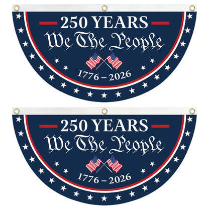 USA Semiquincentennial Banner,1776-2026 Patriotic Fence Decor, We The People 250th Anniversary Sign