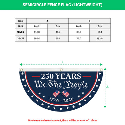 USA Semiquincentennial Banner,1776-2026 Patriotic Fence Decor, We The People 250th Anniversary Sign