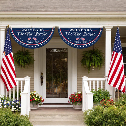 USA Semiquincentennial Banner,1776-2026 Patriotic Fence Decor, We The People 250th Anniversary Sign