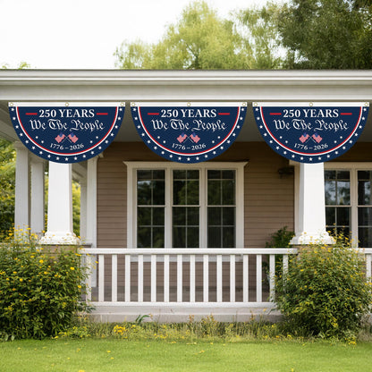 USA Semiquincentennial Banner,1776-2026 Patriotic Fence Decor, We The People 250th Anniversary Sign