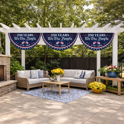 USA Semiquincentennial Banner,1776-2026 Patriotic Fence Decor, We The People 250th Anniversary Sign
